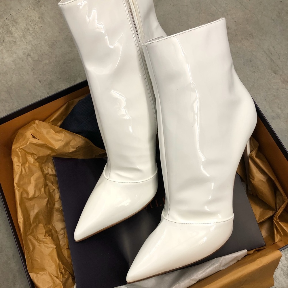 Le silla white patent booties EU38.5